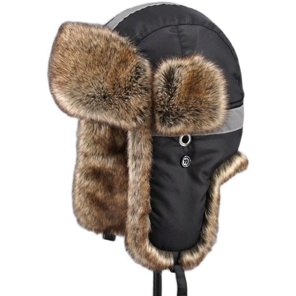 Muška zimska naušnica s perom - crne boje