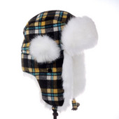 Καρό καπέλο με ζεστή φόδρα