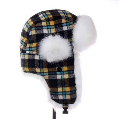 Καρό καπέλο με ζεστή φόδρα