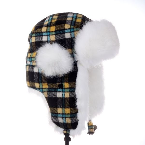Καρό καπέλο με ζεστή φόδρα
