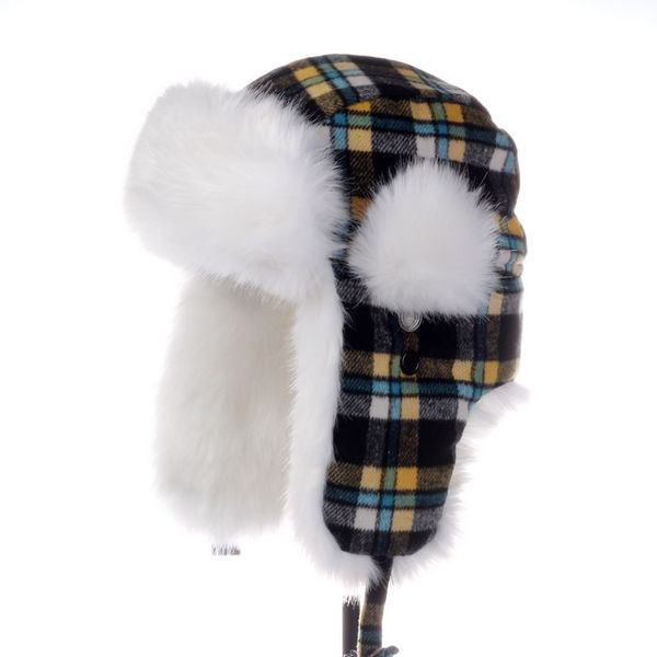 Καρό καπέλο με ζεστή φόδρα