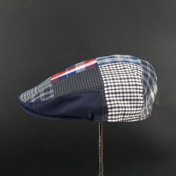 Кариран текстилен каскет за мъже