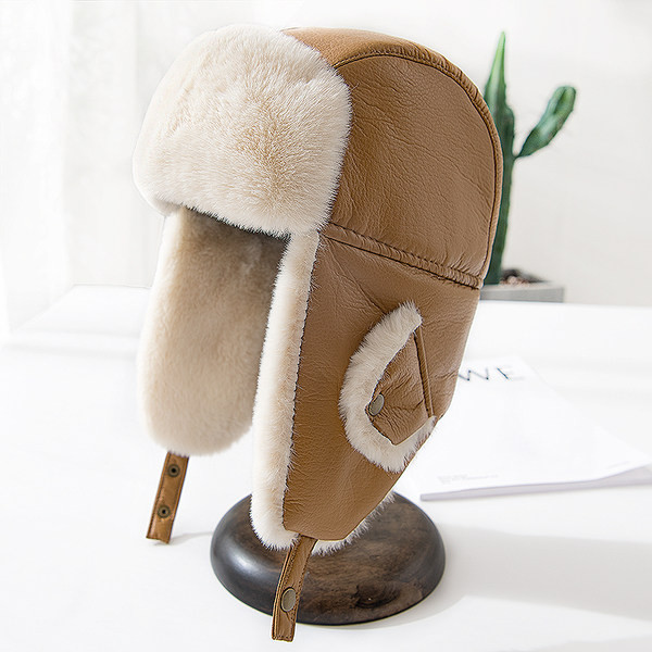 Muški štitnici za uši od umjetne kože s toplom postavom