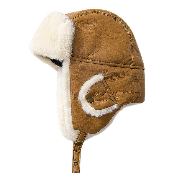 Muški štitnici za uši od umjetne kože s toplom postavom