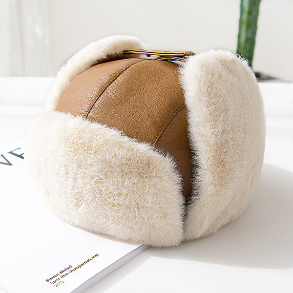 Muški štitnici za uši od umjetne kože s toplom postavom