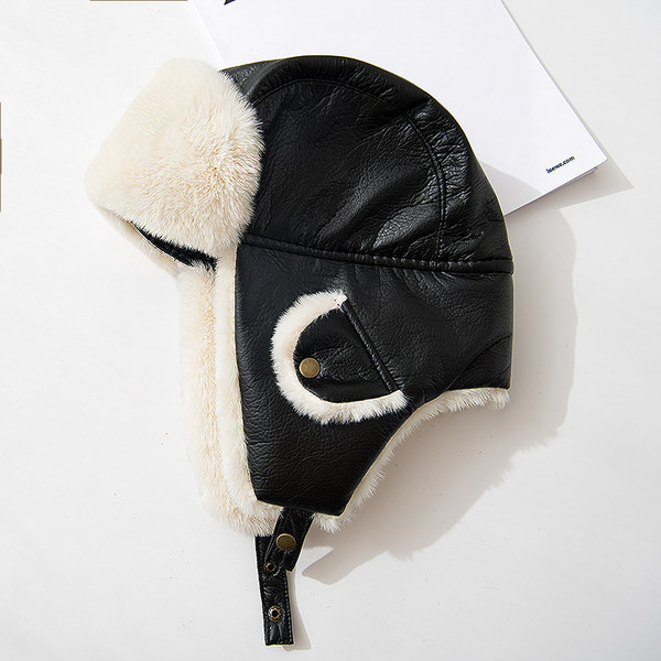 Muški štitnici za uši od umjetne kože s toplom postavom