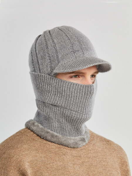 Pletena zimska kapa sa šalom za muškarce