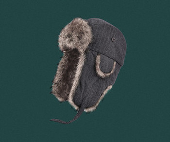 Ανδρικό μοντέρνο χειμερινό καπέλο με γούνα