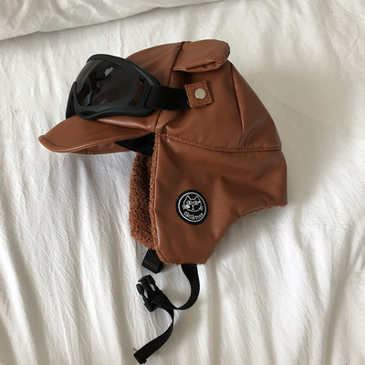 Нов модел мъжка авиаторска шапка с очила