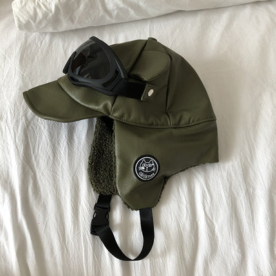 Нов модел мъжка авиаторска шапка с очила