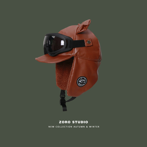 Нов модел мъжка авиаторска шапка с очила