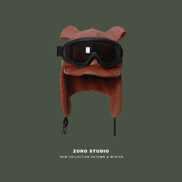 Нов модел мъжка авиаторска шапка с очила