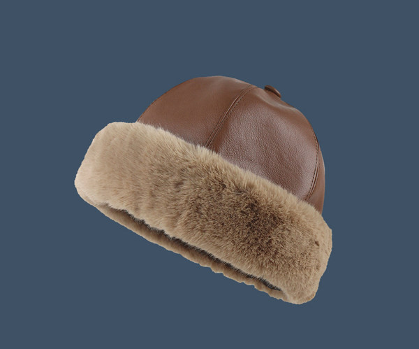 Elegantni kožni šešir s paperjem za žene i muškarce