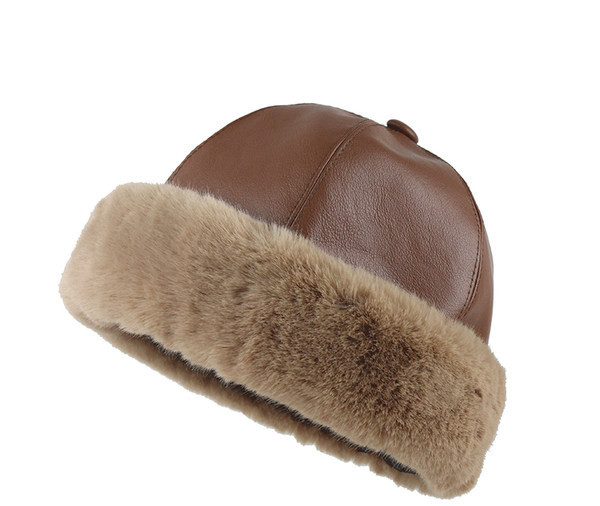 Elegantni kožni šešir s paperjem za žene i muškarce