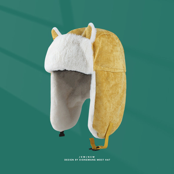 Мъжка зимна шапка тип ушанка с 3D елементи