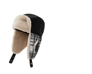 Χειμερινό καπέλο με ζεστή φόδρα - τριών χρωμάτων