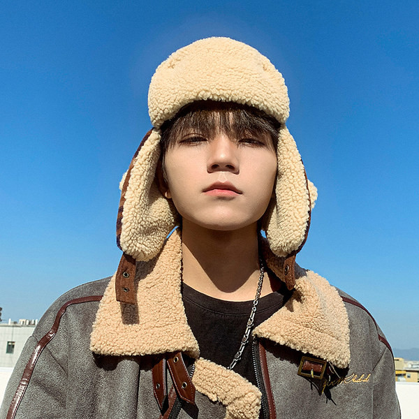 Χειμερινό καπέλο με ζεστή φόδρα - τριών χρωμάτων