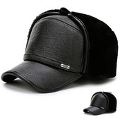 Vyriška odinė kepurė su skydeliu