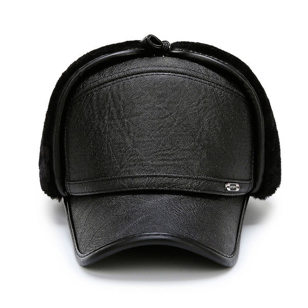 Vyriška odinė kepurė su skydeliu