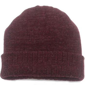 Мъжка зимна плетена шапка - едноцветен модел