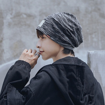 Мъжка есенно-зимна шапка в сив цвят