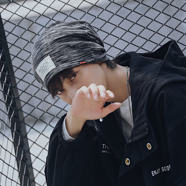 Muška jesensko-zimska kapa sive boje