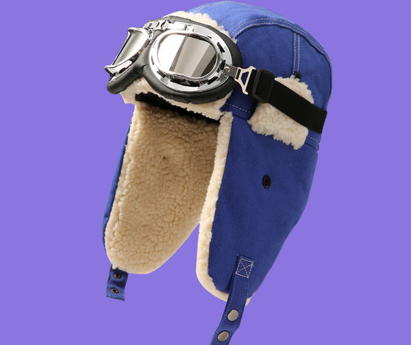 Muška avijatičarska kapa s toplom postavom i kopčanjem na gumbe