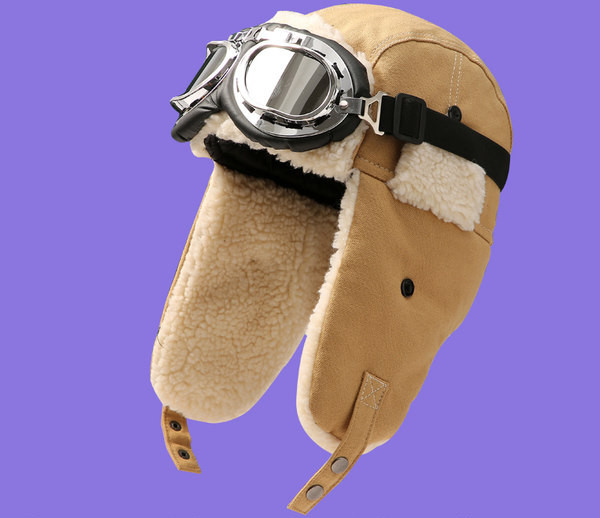 Muška avijatičarska kapa s toplom postavom i kopčanjem na gumbe