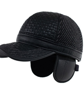 Нов модел мъжка шапка от еко кожа с козирка