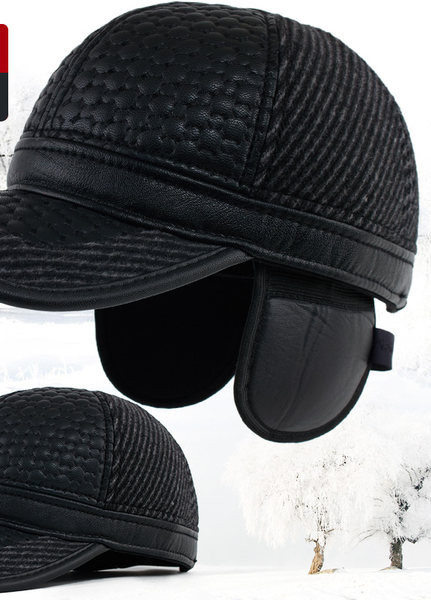 Нов модел мъжка шапка от еко кожа с козирка