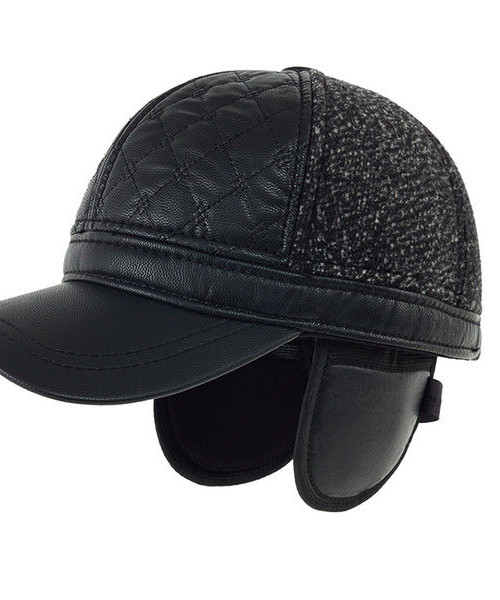 Нов модел мъжка шапка от еко кожа с козирка