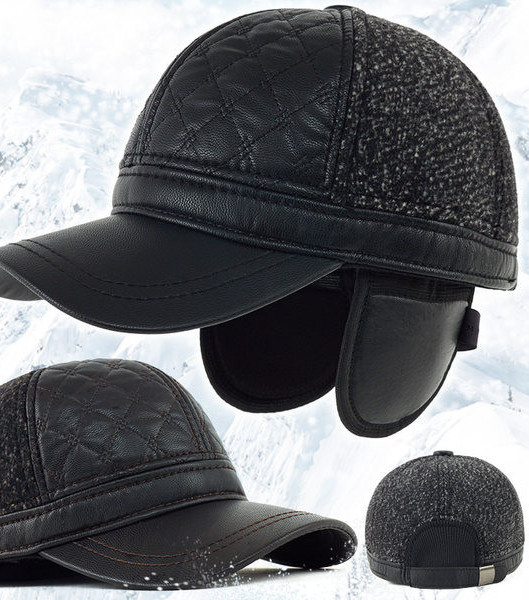 Нов модел мъжка шапка от еко кожа с козирка