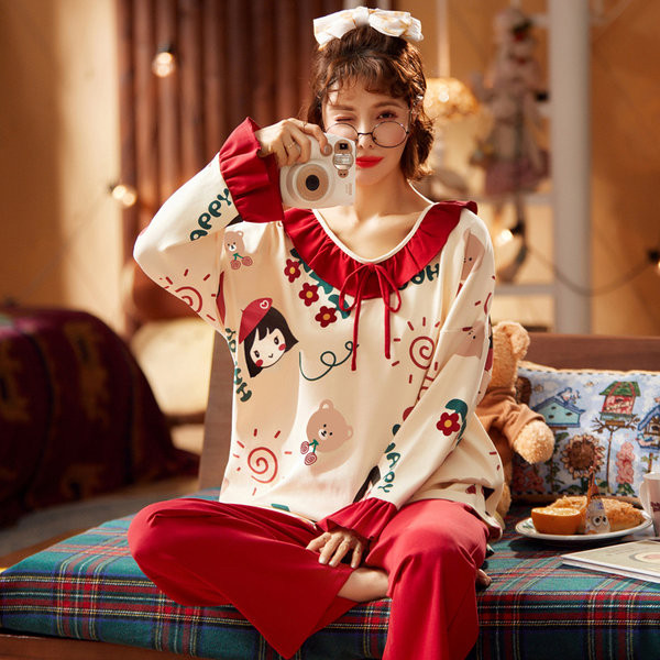 Ženska pidžama jersey s loknama