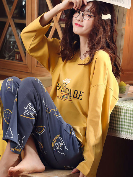 Ženska pidžama iz dva dijela sa dugim rukavima