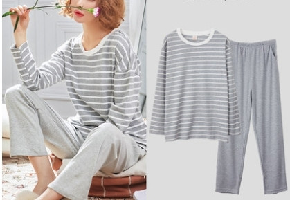 Стилна дамска пижама с дълъг ръкав в различни цветове и модели