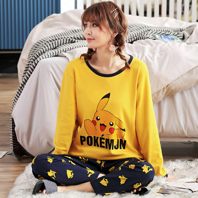 Ženska pamučna pidžama s dugim rukavima