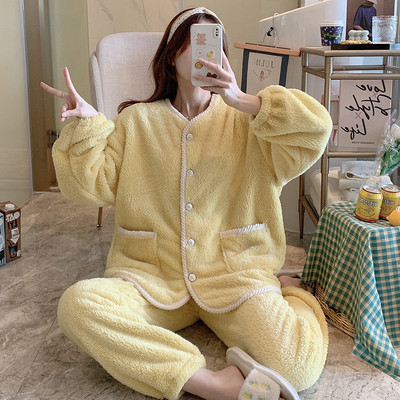 Ženska donja pidžama iz dva dijela s gumbima