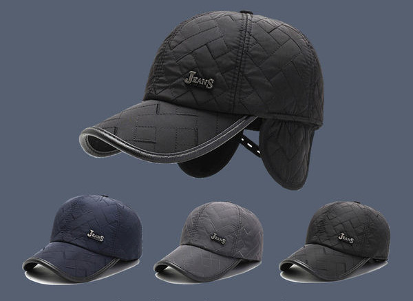 Ежедневна мъжка шапка с ушанки и козирка