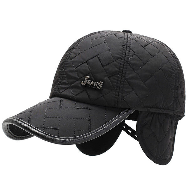 Ежедневна мъжка шапка с ушанки и козирка