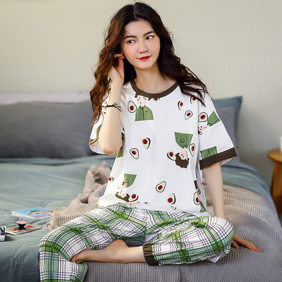 Ženska pidžama iz dva dijela sa kratkim rukavima i dužinom hlača 9/10