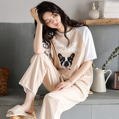 Ženska pidžama iz dva dijela sa kratkim rukavima i dužinom hlača 9/10