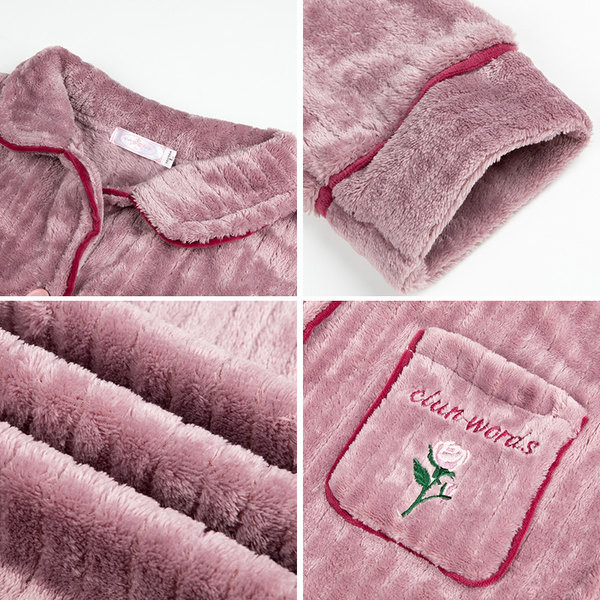 Ženska zimska pidžama sa vezom i džepom