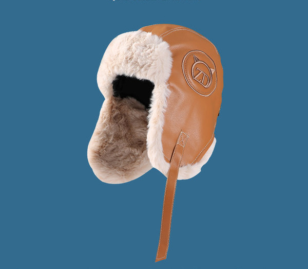 Moderna kožna kapa s paperjem i štitnicima za uši za muškarce i žene