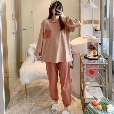 Ženska moderna pidžama sa ovalnim izrezom iz dva dijela