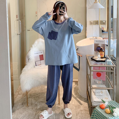 Ženska moderna pidžama sa ovalnim izrezom iz dva dijela