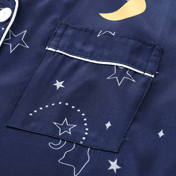 Muška dvodijelna pidžama s džepom i gumbima