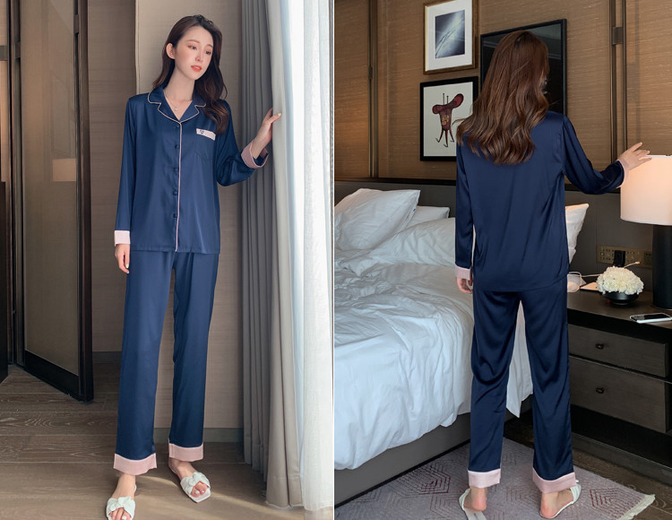 Дамска пижама от две части с дължина на горнището