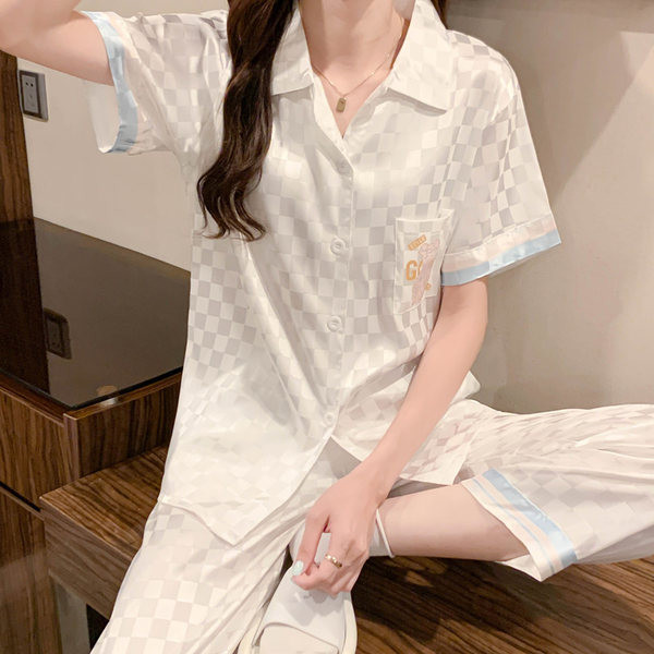 Дамска карирана пижама от три части