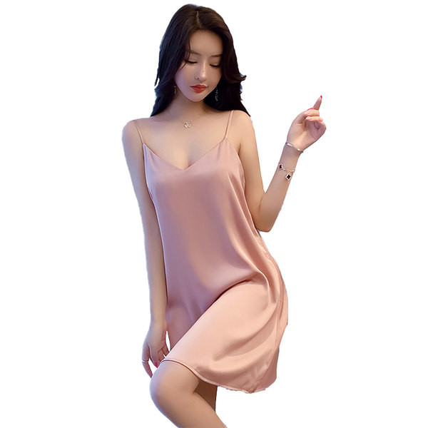 Нов модел дамска нощница с тънки презрамки в няколко цвята