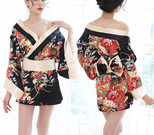 Ženska šarena spavaćica s lotos rukavom